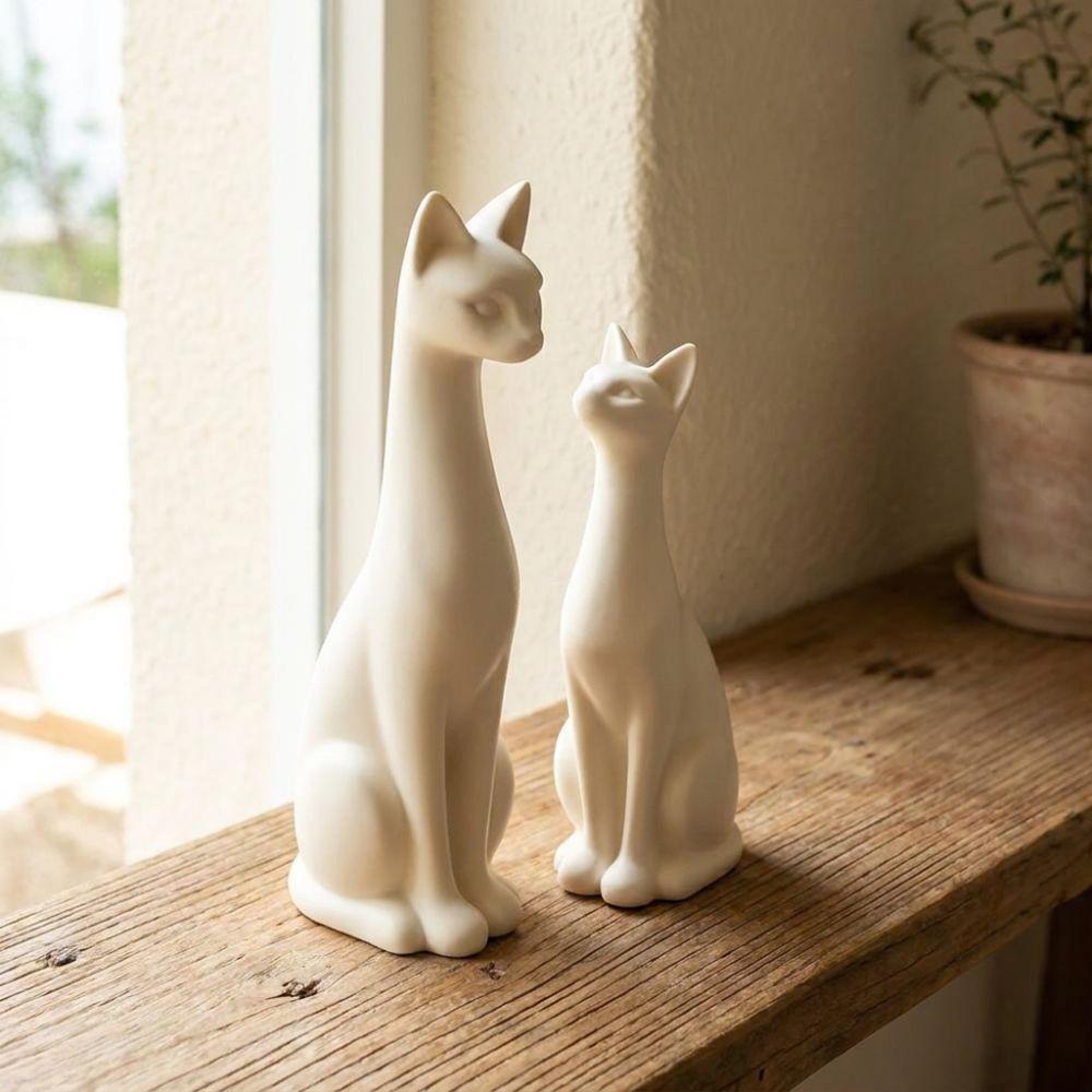 1 Pair Aesthetic Minimalist Cat Statue Minimalist Cat Table Sculpture Living Room