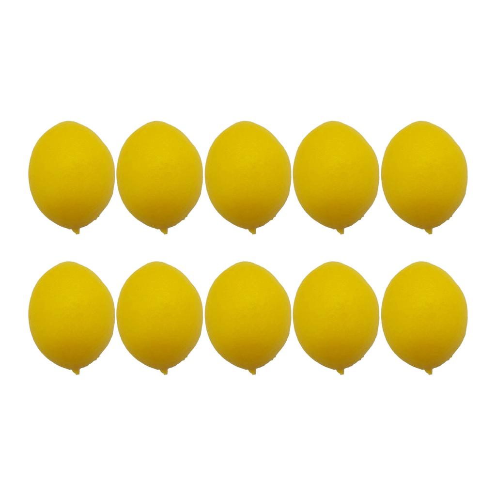 10Pcs/Pack Realistic Artificial Lemon Simulation Yellow Lemon Fruit for Kitchen Party Table Decoration Basket Display