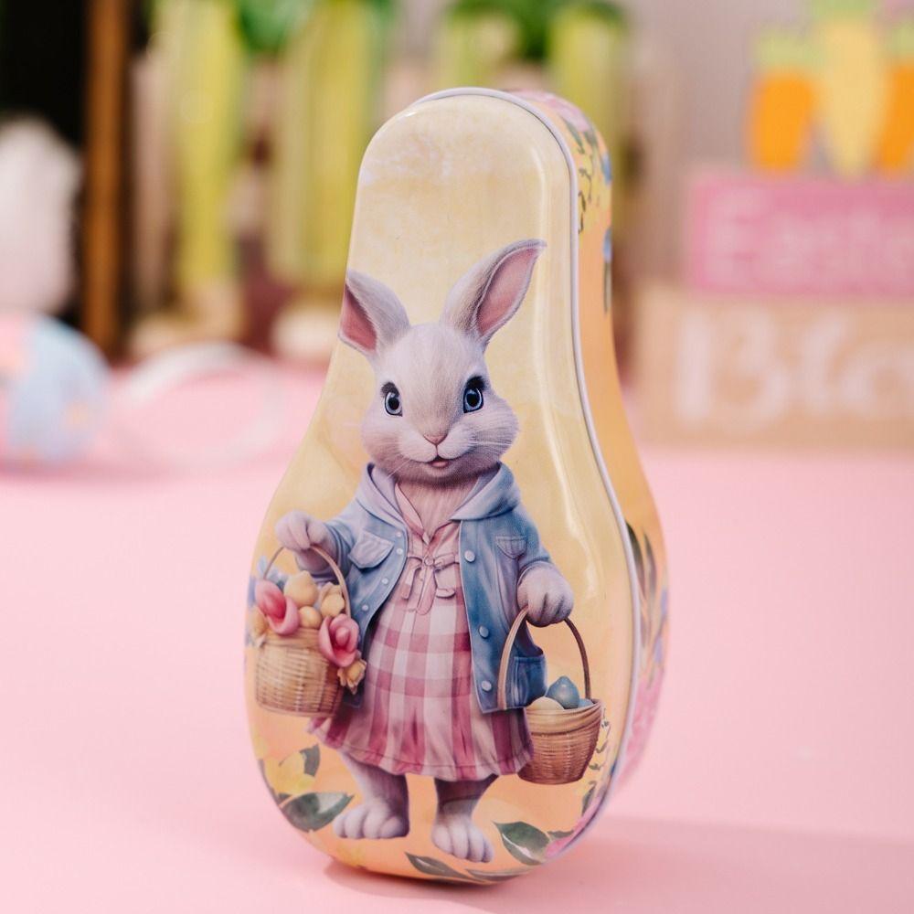 Cartoon Easter Egg Tinplate Case Creative Easter Egg Tin Box Tinplate Candy Box  Cookie Container