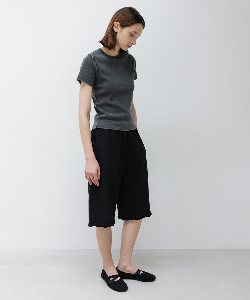 INSILENCE WOMEN Washed Rib Half Sleeve Charcoal