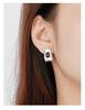 Minority Design 925 Sterling Silver Geometric Black Zircon Earrings for Women