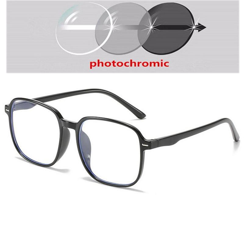 Big Frame Anti Blue Rays Short-Sight Eyewear Women Men Plastic Chameleon Myopia Lens Prescription Spectacles 0 -0.5 -1.0 To -6.0