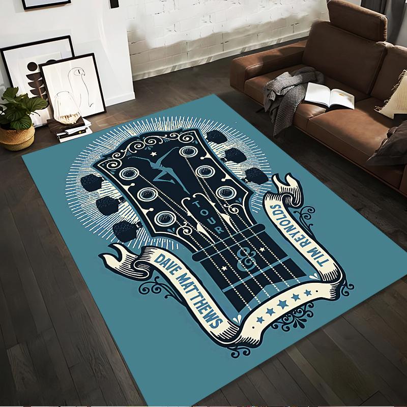 Blue Guitar Headstock Carpet with Dave Matthews Tim Reynolds Art  Suitable for use as an anti-slip for living room bedroom sofas 40x60cm( 15x23in )