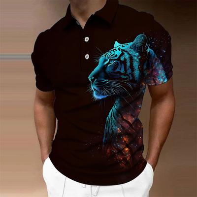 Animal Men Polo 3d tygrys i nadruk z lwem okrutna bestia odzież męska lato na co dzień z krótkim rękawem luźne koszule typu Oversize top dla seniorów
