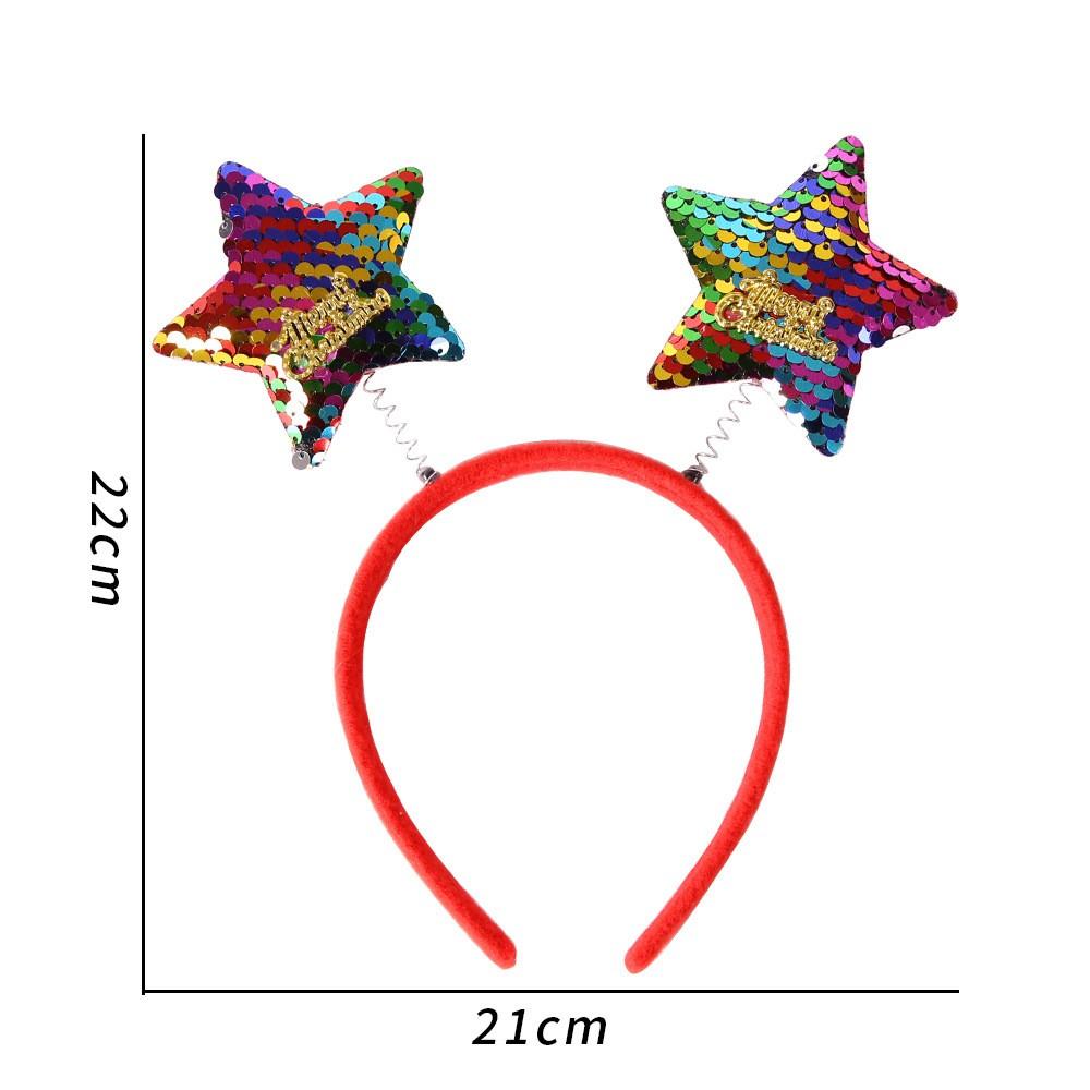 Christmas Festival Dress Headband for Children Adult Elk Antlers Star Santa Claus Birthday Party New Year Headwear Gift for Kids