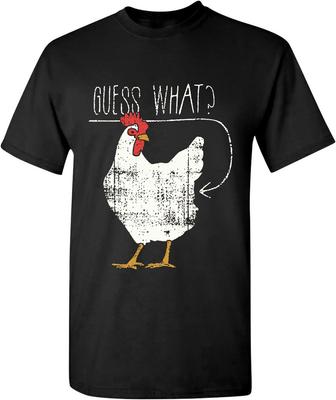 Chicken Butt Basic  TShirt Guess What Graphic T Shirts Woman Man Summer Fashion Casual Cotton T Shirt Streetwear Tops Tee