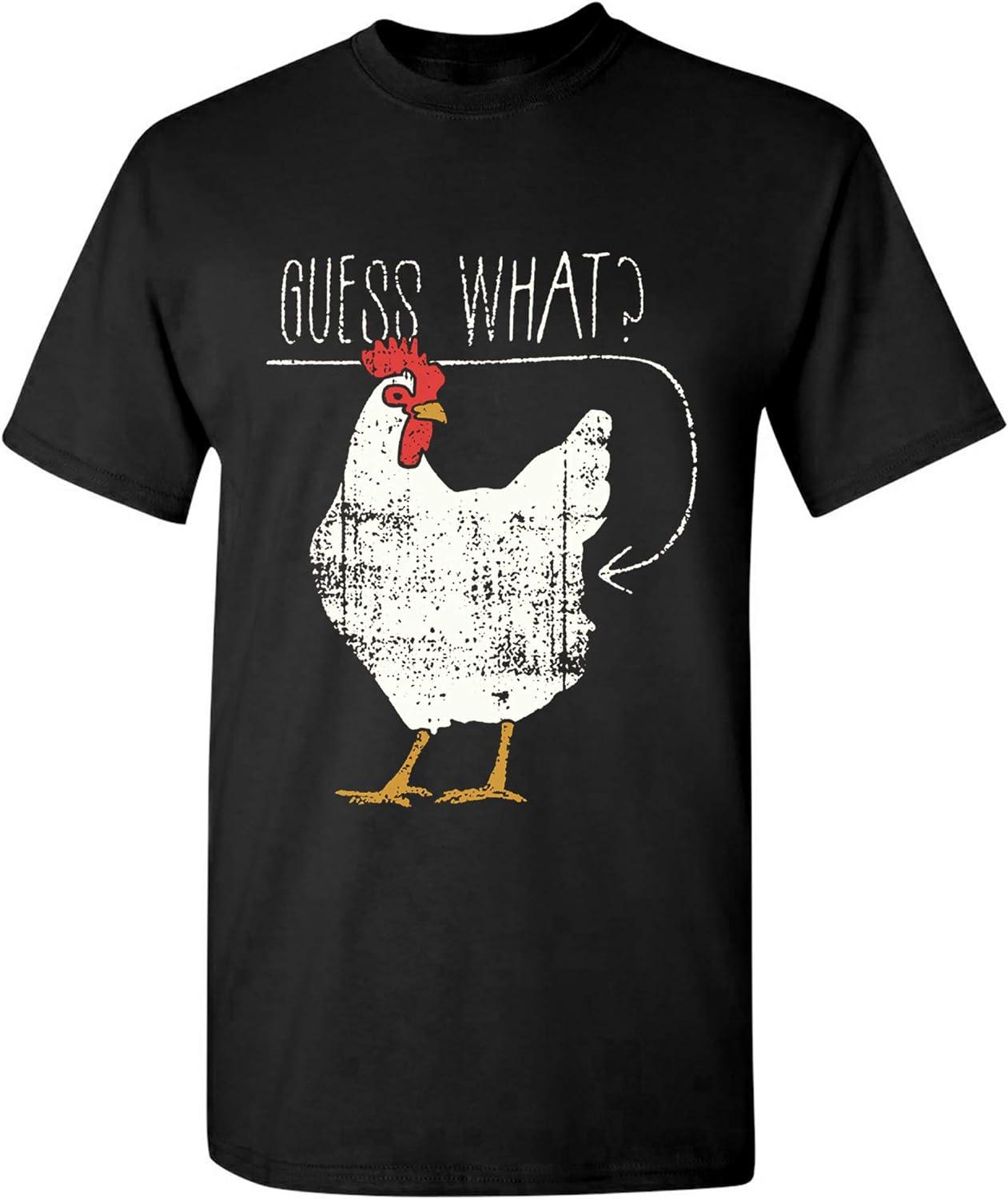 

Chicken Butt Basic TShirt Guess What Graphic T Shirts Women Unisex Summer Fashion Casual Cotton T Shirt Streetwear Tops Tee S