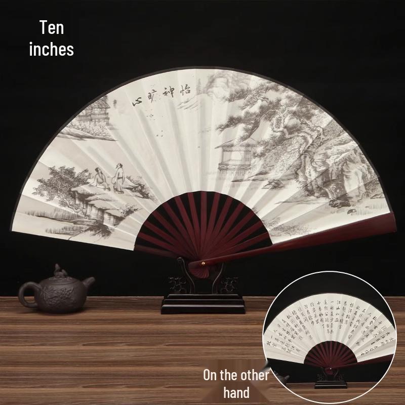 Özelleştirilebilir Çin Tarzı Çocuk Bambu ve İpek Katlanır Yelpaze - Boş Seçenekli Antik Hanfu Tasarımı