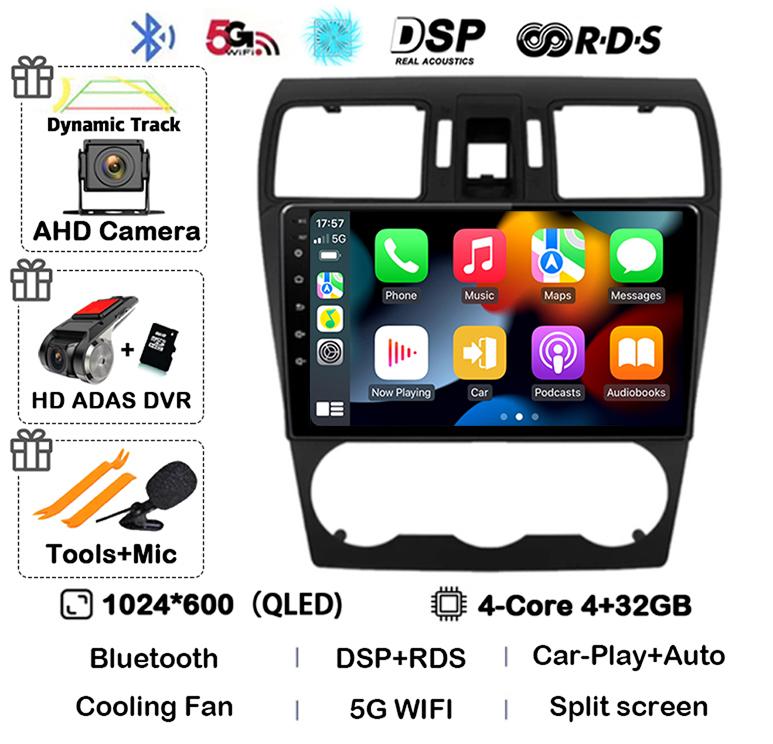 Android 14 Carplay For Subaru Forester 4 SJ XV 2012 2013 2014 2015 Car Radio Multimedia Player GPS Stereo 360 Camera Head Unit