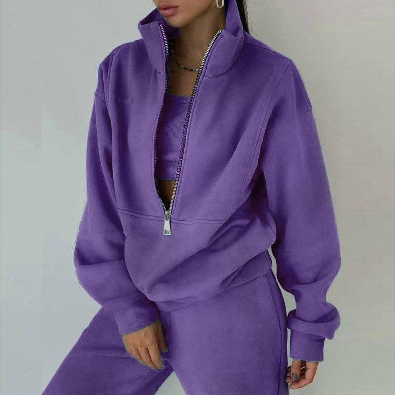 Tuta Sportiva Calda Autunno Inverno da Donna Set Due Pezzi per Sport Autunno Inverno Abbigliamento Casual