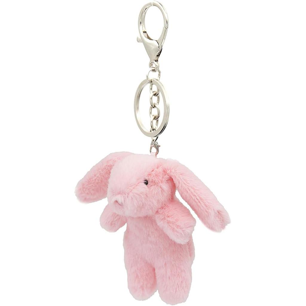 2026 Cute Soft Bunny Plush Keychain Long Ear Rabbit Bag Charm Pendant for Purse Backpack Kids Gift