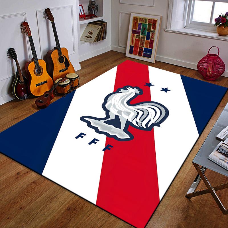 "French Rooster with Tricolor Stripes" Patterned Carpet a Non Slip Rug Suitable for All Seasons and Any Setting, Gift
