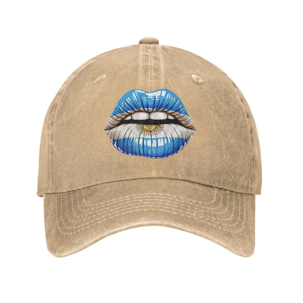 Argentina Flag Lips Casual Baseball Cap For Unisex Adult Summer Tennis Skate Trucker Hat Streetwear Breathable Baseball Caps