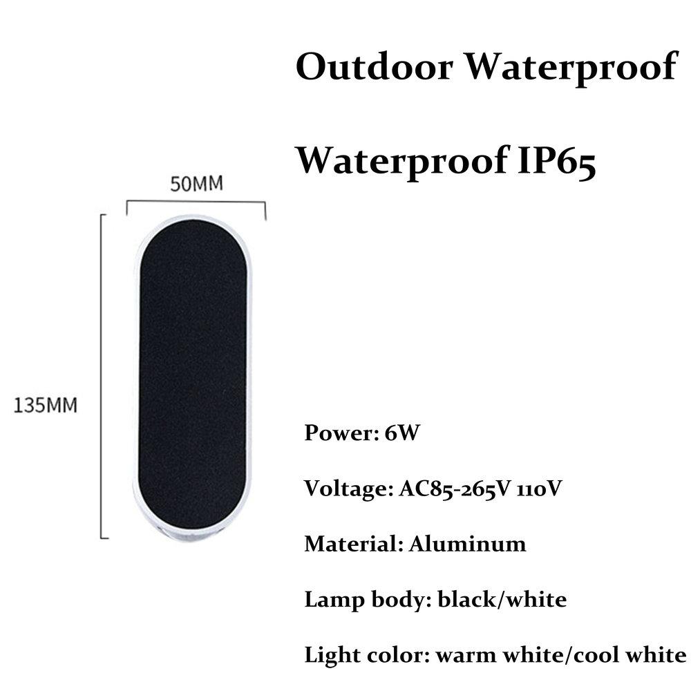 

Современный уличный водонепроницаемый настенный светильник, алюминиевый настенный светильник, уличный светильник для крыльца, садовое освещение, домашнее освещение, 6 Вт, светодиодный бра для прохода в коридоре Cold white