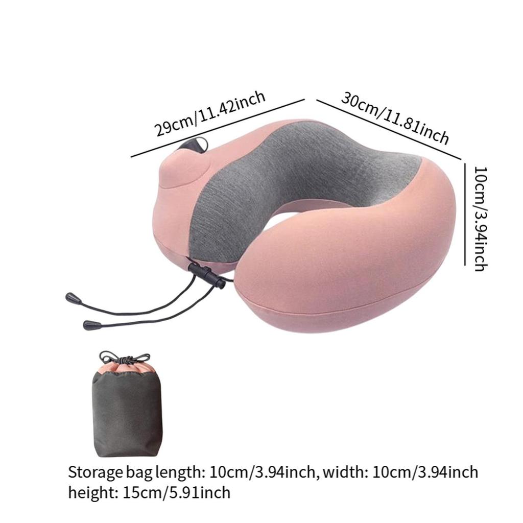 Inflatable Travel Pillow for Airplane 11.81inchx11.42inchx3.94inch Portable Soft Flying Reading Washable Cover for Train Driving