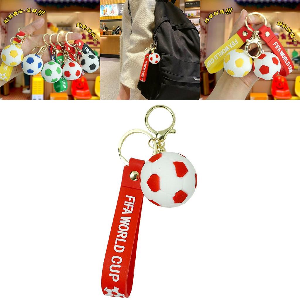 New Cartoon Pvc Football Keychain Realistic World Cup Soccer Car Charm Accessory