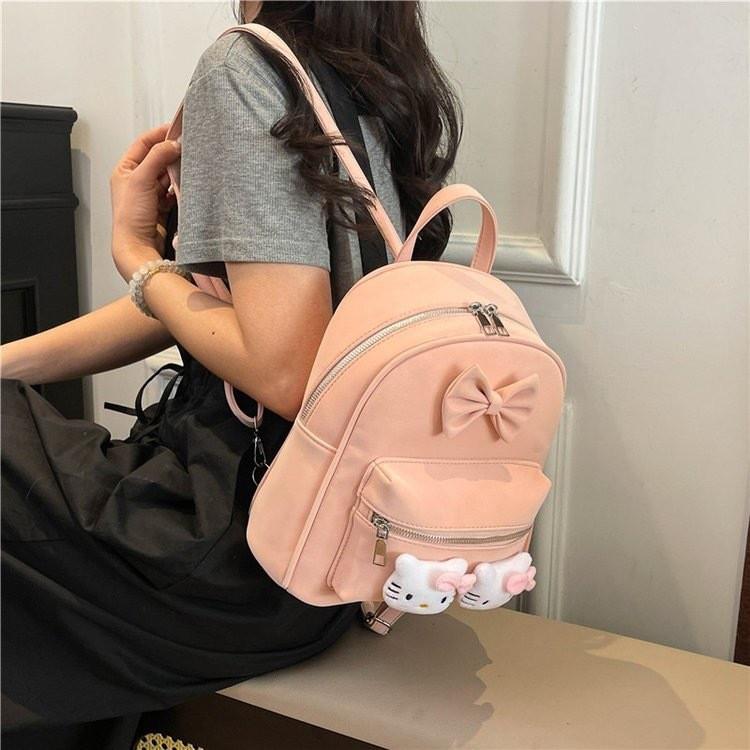 Sweet Hello Kitty Plush Doll Decoration Student Mini Backpack For Daily Use