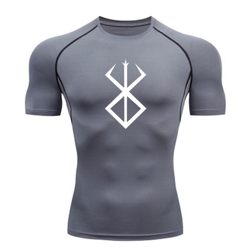 Men's Quick-Dry Compression T-Shirts: High Elastic, Moisture-Wicking Activewear for Basketball, Fitness, and Running.