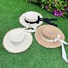 Summer Beach Hat, Wide Brim Straw Sun Hat, Sun Protection Foldable Hat with Ribbon Bow, Women Hat for Outdoor Travel Beach Trips