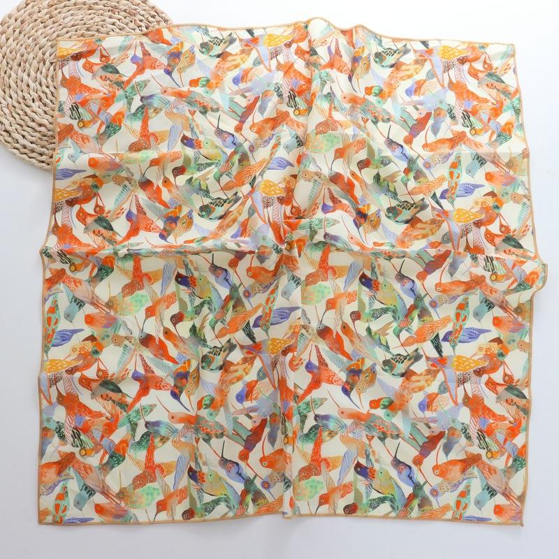 Korean Style Cotton New Small Silk Scarf Women's All-Match Decorative Small Square Towel Temperament Trend Headcloth Headband