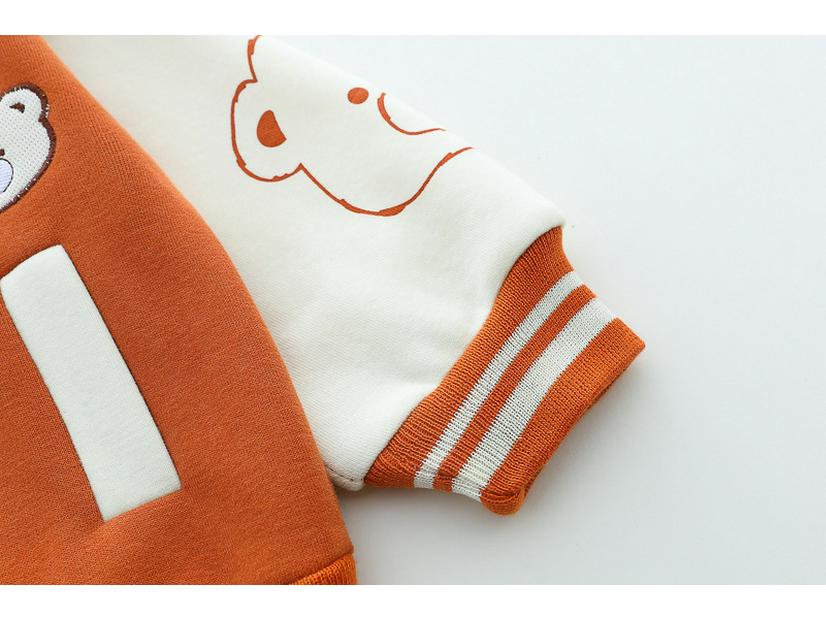 2025 Spring Trendy Infant Boys' Bear Baseball Uniform 3-Piece Set