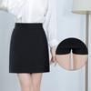 Women High Waist A‑Line Mini Skirt With Shorts Liner Anti‑Chafing Elastic Waist Slim Commuter Half Skirt Plus Size A101‑6#