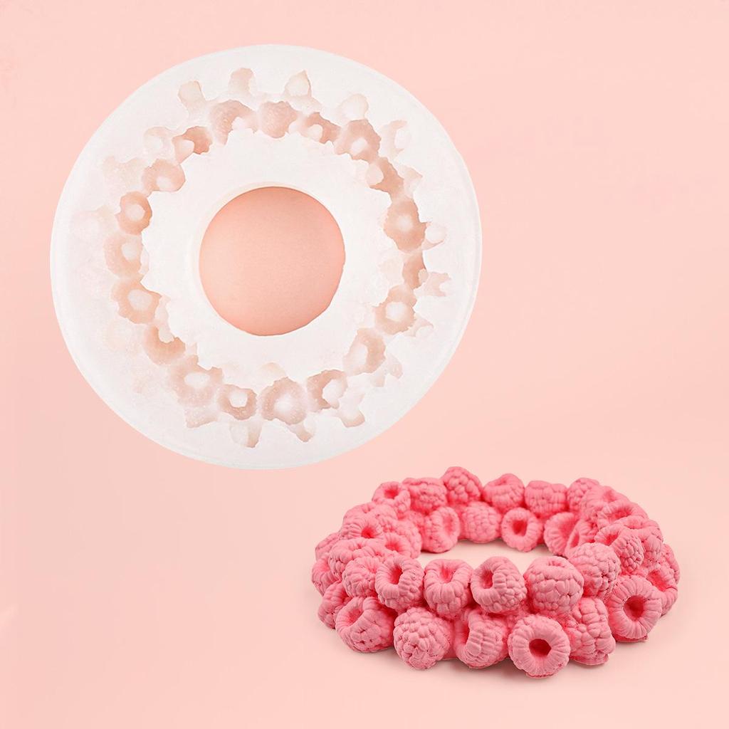 Molde de Silicona de Anillo de Fruta de Frambuesa para Jabón, Yeso o Decoración de Pasteles
