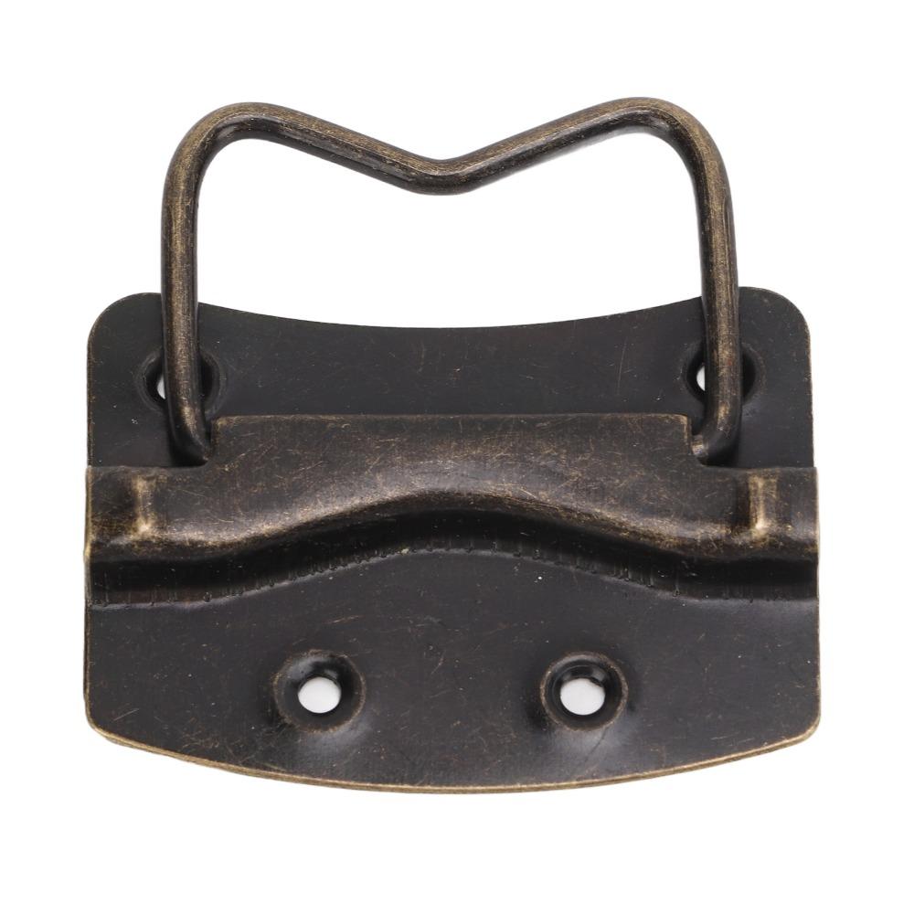 20 Sets Vintage Hardware Wooden Box Handles Antique Camphor Wood Bronze Cabinet Handles Metal Spray-Paint Side Ring Pull