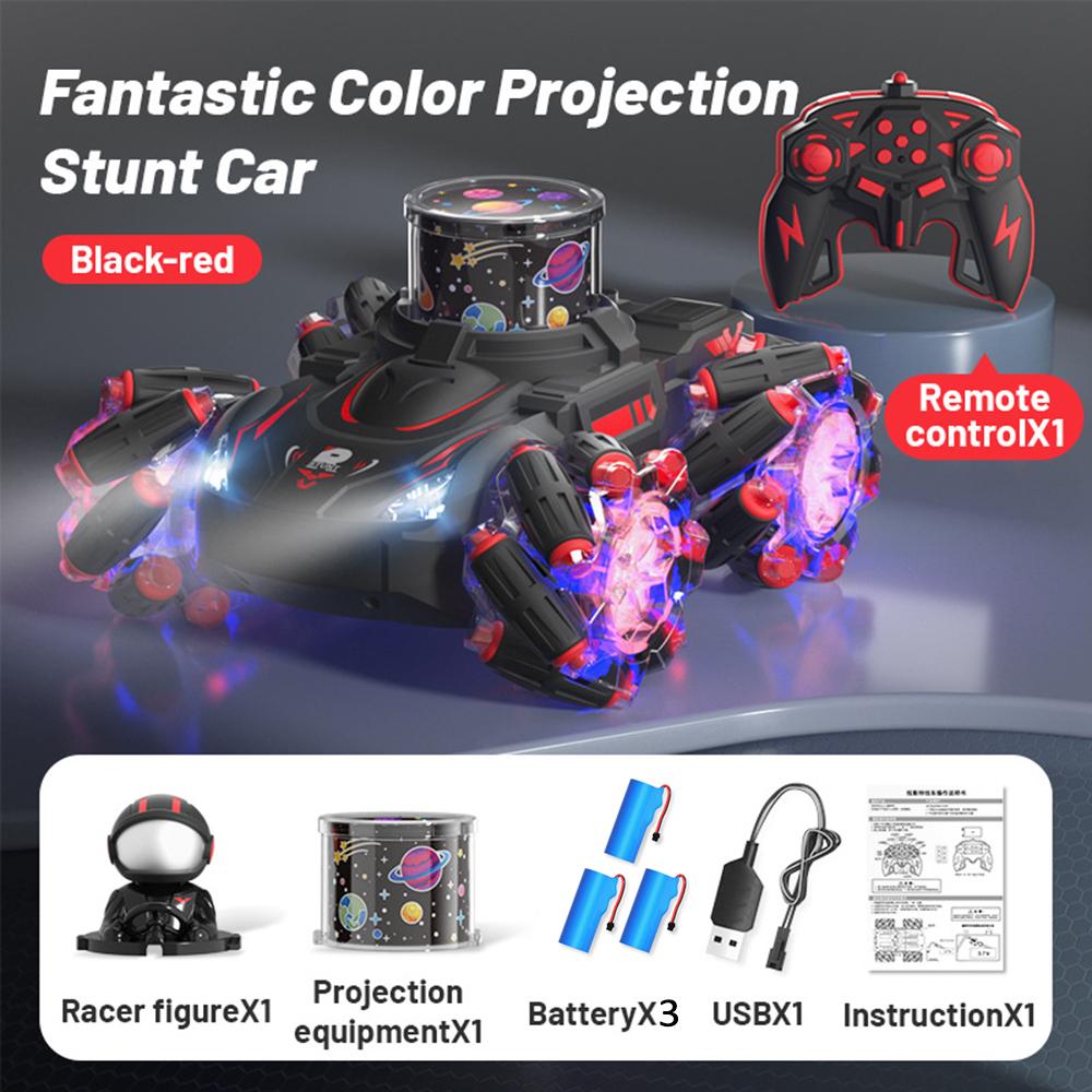 Remote Control Stunt Car with Pojection Light Music 2.4GHz 360 Degrees  Rotating Remote Control Car One