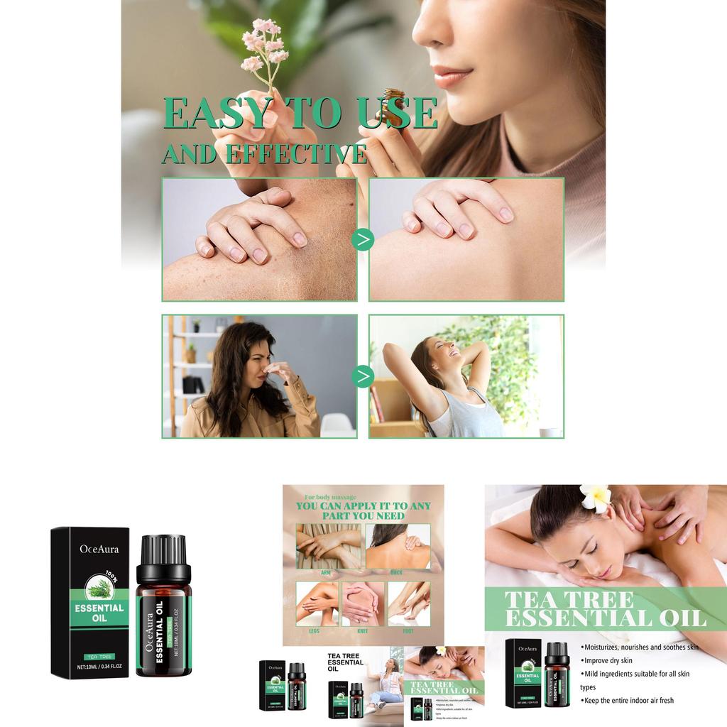 Oceaura Tea Tree Essential Oil For Silky Smooth Skin With Refreshing Aroma And Muscle Relaxation