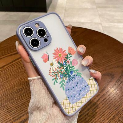 Vintage Art Hand Drawn Flowers Shockproof Phone Case For iPhone 17 16 Pro Max 15 14 Pro Max Plus 13 Mini 12 11 Pro Max Covers