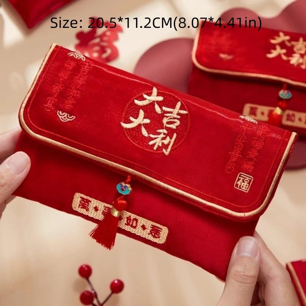 Traditional New Year Chinese Red Envelope Chinese Year CNY Packet Envelopes Cloth Blessing Chinese Lucky Money Bag