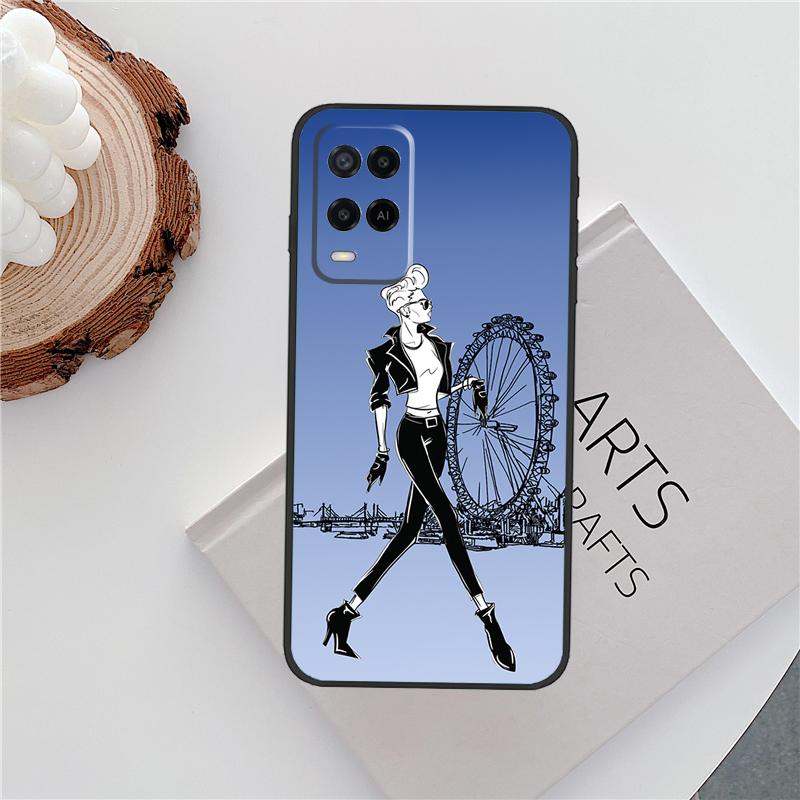 Fashion Girl Case For Oppo A18 A38 A58 A78 A98 A79 A40 A60 A80 A16 A76 A96 A15 A74 A94 A54 A77 A17 Cover