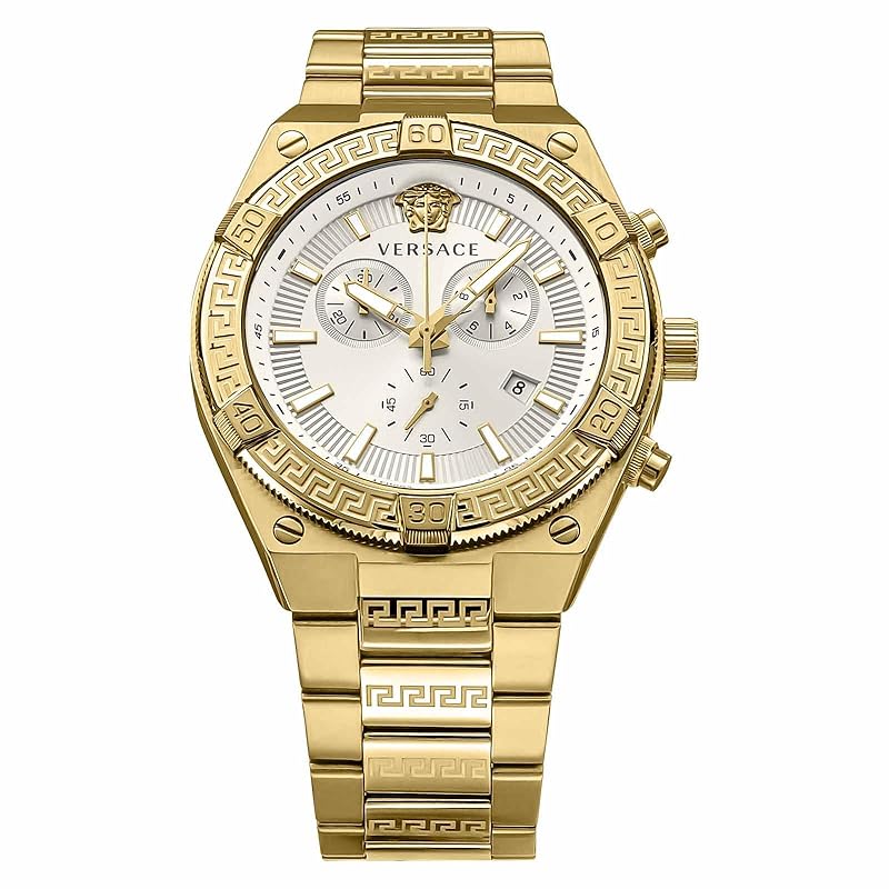

[Versace] watch Watch SPORTY GRECA black dial quartz Daily life waterproof sapphire glass 46mm VESO00822 men s gold [product]