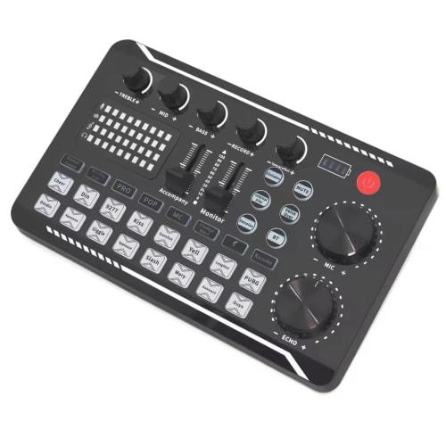 zmart Live Sound Card, Audio Interface, DJ Mixer Effects, Voice Changer, Bluetooth Compatible Mixer for Live Streaming and Singing, Sound Card, Audio