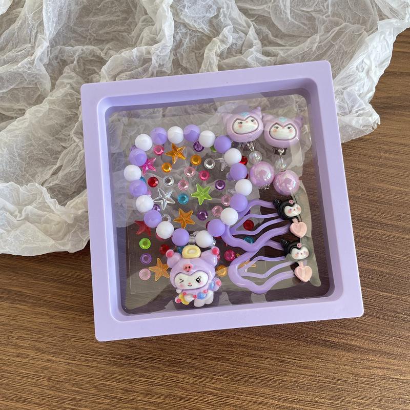 Mermaid Children'S Bracelet Cute Shell Painless Ear Clip Mermaid Princess Hair Tie Set Gift Box