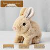 Plush Interactive White Rabbit Toy - Walking, Talking, Ear-Wiggling, Mouth-Moving Long-Haired Pet Simulation.