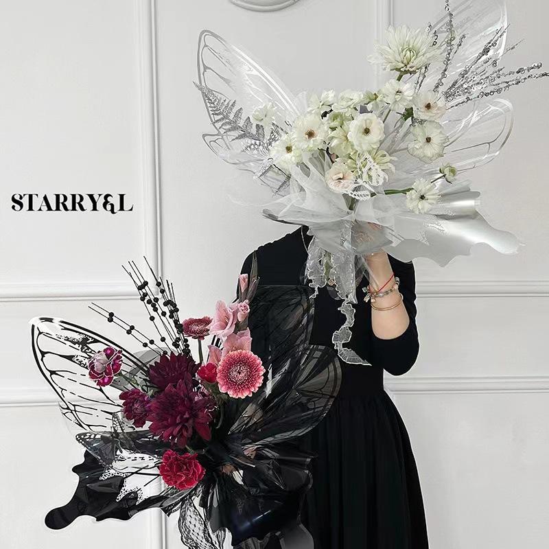 40 Pcs Butterfly Wings Wrapping Paper Florist Bouquet Package Paper DIY Bouquet Crafts 20 Set Birthday Gifts Packaging Material