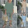 Conjuntos de algodón para mujer, camisetas sin mangas y pantalones, conjunto de traje de dos piezas de verano