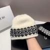 Niche Wool Blended Internet Celebrity Versatile Casual Jacquard Knitted Hat Ear Protection Warm Fisherman Basin Hat Men and Women