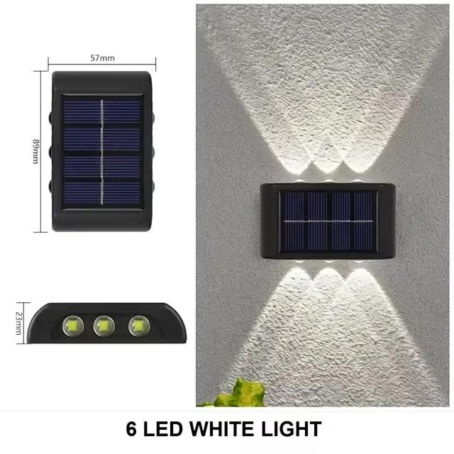 2/4/6 Led Solar Lights Outdoor Waterproof Atmosphere Up And Down Wall Lamp Solar Energy Lighting For Garden Yard Street Decor