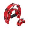 8Pcs Red Percussion Set Tambourine Maracas Rhythm Sticks Egg Shaker for Party Music Education Classroom Performance
