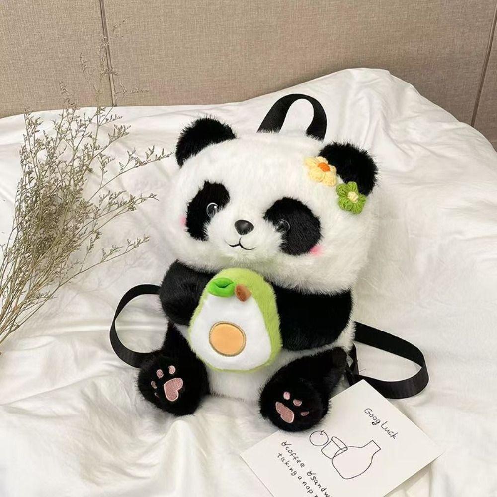 PP Cotton Shoulders Dual Use Knapsack Large Capacity Animal Doll Plush Schoolbag  Autumn Winter