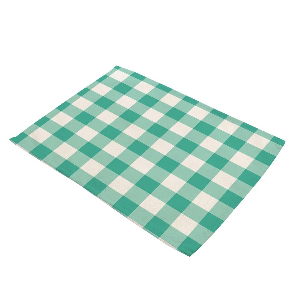 Classic Big Scotland Plaid Placemats Print Pink Khaki Navy Blue Grid Cup Pads Kitchen Dining Room Vintage Holiday Drink Coaster