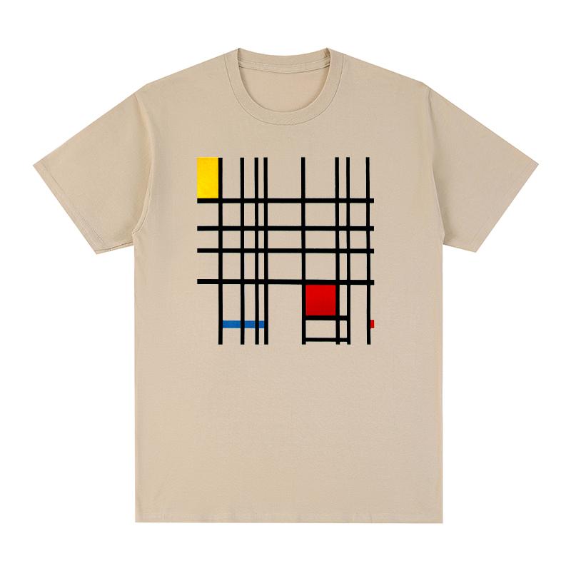 Mondrian Vintage Graphic T-shirt NEOPLASTICISM Cotton Men New TEE TSHIRT Womens Tops