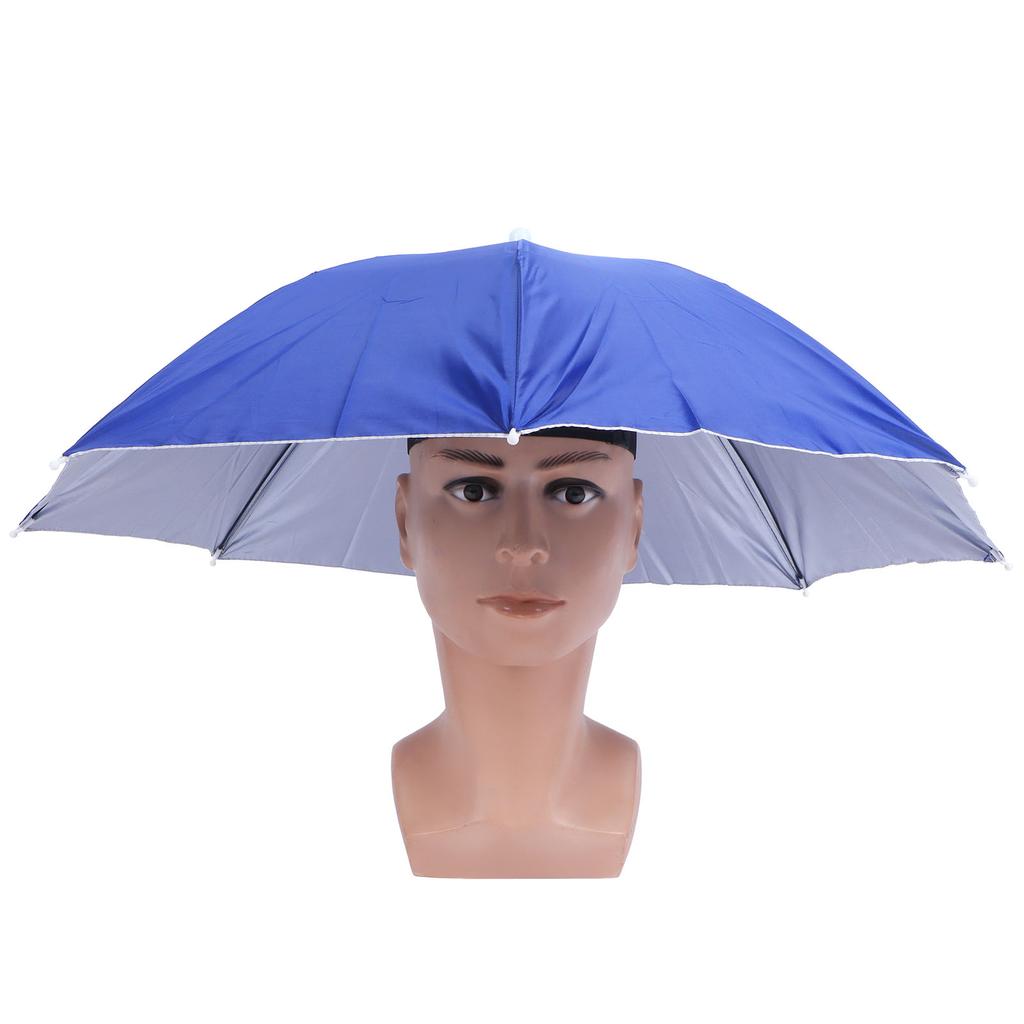 Adult Umbrella Hat Waterproof Foldable Sun Hat Headwear for Outdoor Fishing HikingDark Blue