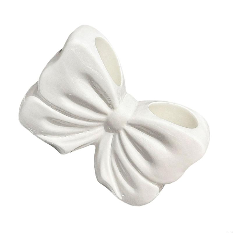 Ceramic Toothbrush Holder Bowknot Design Bathroom Countertop Accessory