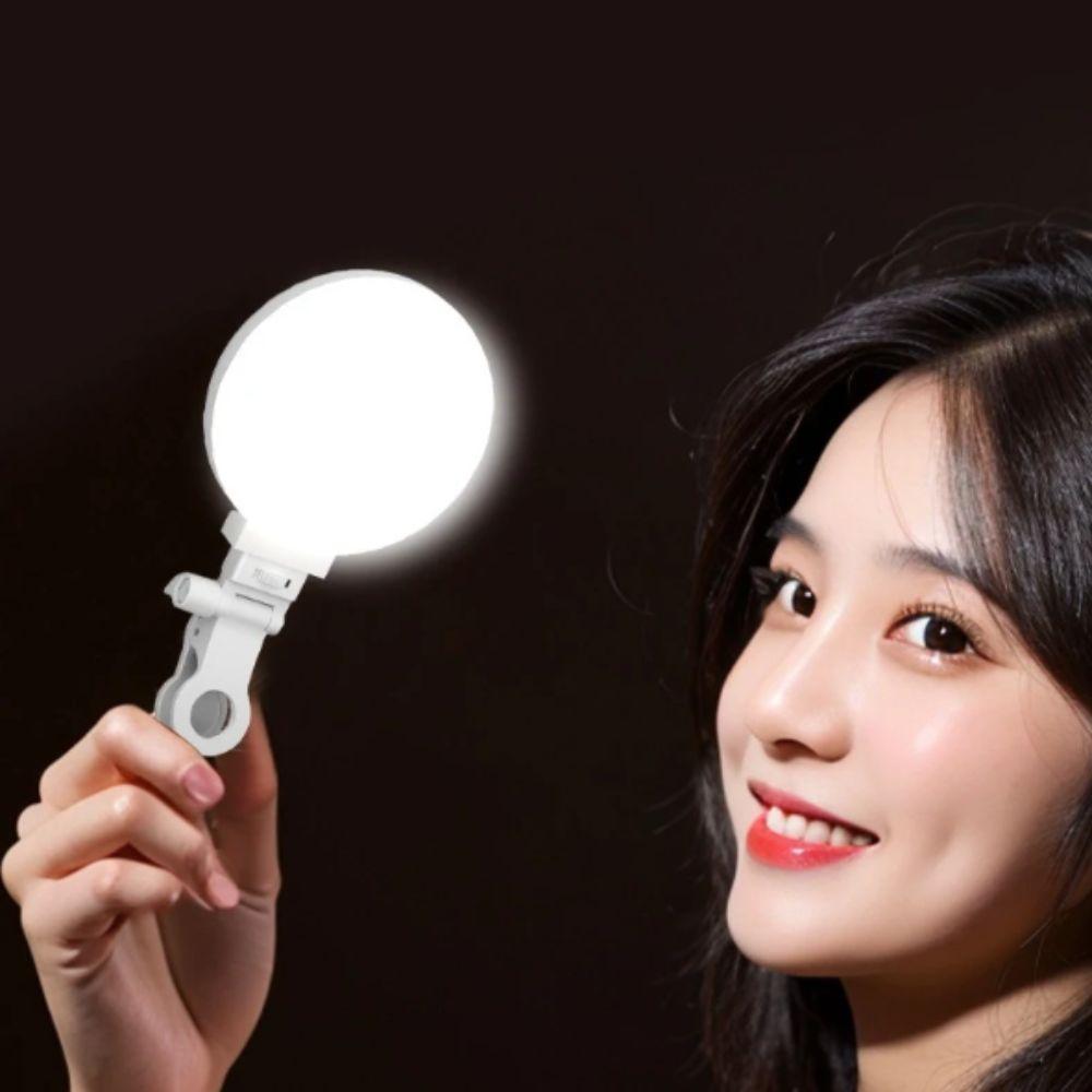 LED Fill 3 Color LED Clip Light Professional Handheld Phone Ring Light Rechargeable Clip On Clip Mount Light Live Streaming