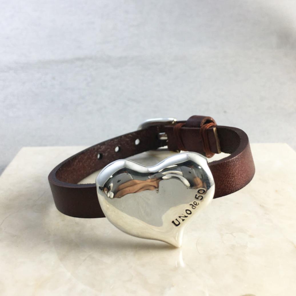 European Bestseller: UNOde50 Leather Heart Bracelet - Women s Fashion Jewelry Gift 2024