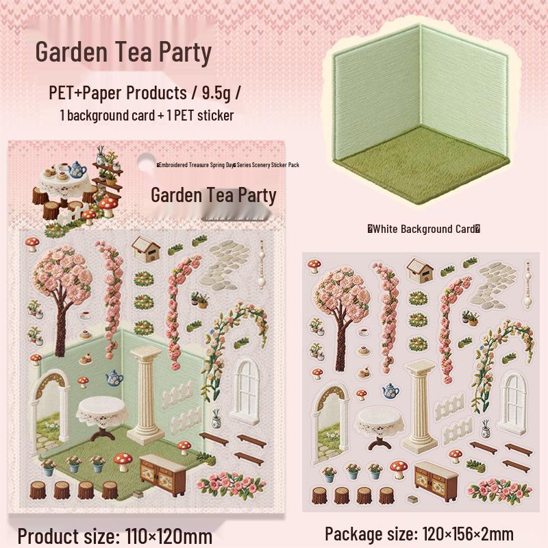 Miniature 3D Ketchup Scenery Sticker Pack for DIY Journal and Collage